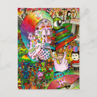 Cartão Postal "Hang-Thinking Accident" original art by bbqshoes