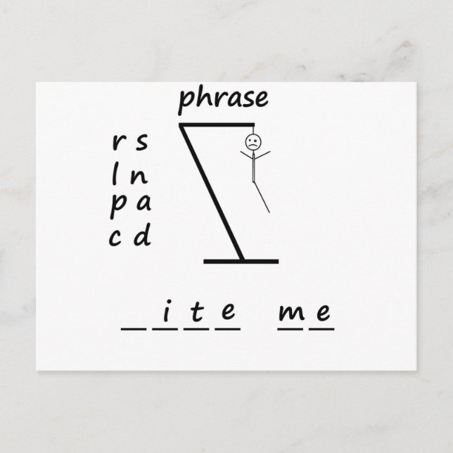 Cartão Postal Hangman me morde (Frente)