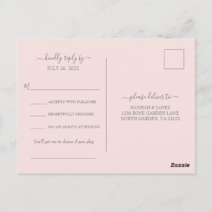 Cartão Postal Hannah Modern Simple Song Request Wedding RSVP