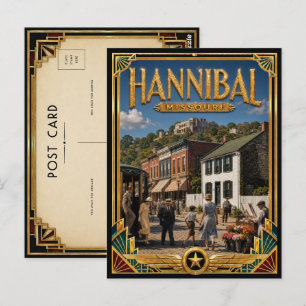 Cartão Postal Hannibal Missouri Arte Deco Antigo Idade de Ouro