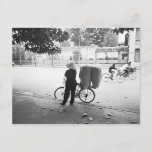 Cartão Postal Hanói Vietnã, Mulher da Entrega Bicyle (NR)