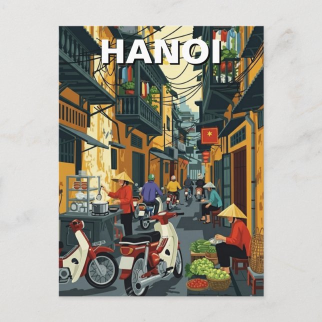 Cartão Postal Hanoi Vietnam Alley Travel (Frente)