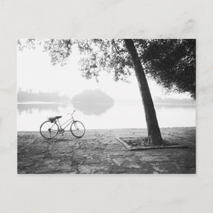 Cartão Postal Hanoi Vietnam, Bicicleta e Baía Mau Lago Lenin Pa