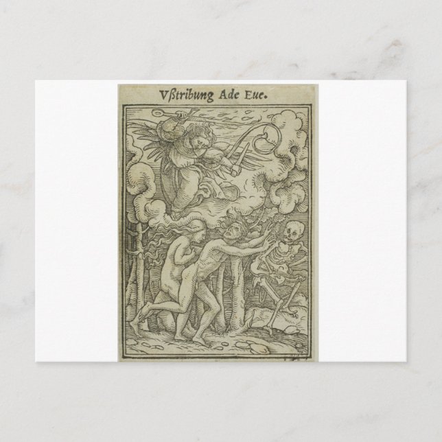 CARTÃO POSTAL HANS HOLBEIN ADAM E EVE FORAM FORA DO PARAÍSO (Frente)