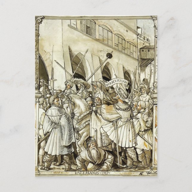 Cartão Postal Hans Holbein - Humilhação do Imperador Valeriano (Frente)