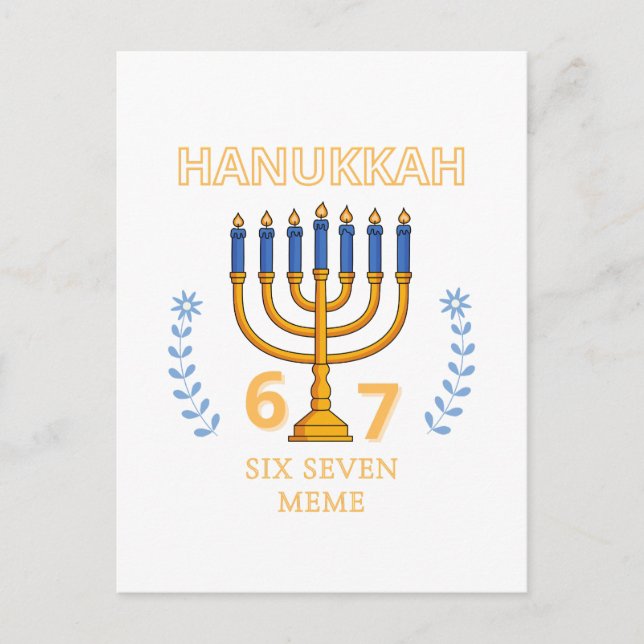 Cartão Postal Hanukkah 67 Seis Sete Meme (Frente)