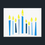 Cartão Postal Hanukkah Candles<br><div class="desc">Esta design é linda e brilhante e te enche até a borda com espírito de feriado de Chanucá</div>