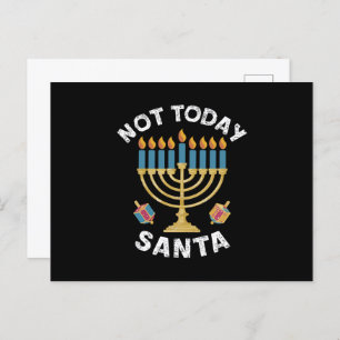Cartão Postal Hanukkah Hoje Não Papai noel o judeu Chanukah