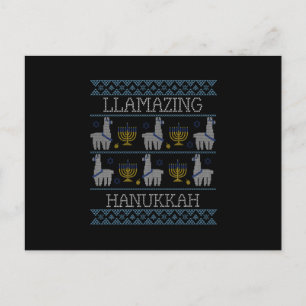 Cartão Postal Hanukkah - Llamazing Hanukkah