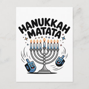 Cartão Postal Hanukkah Matata Hanukkah Judaico Engraçado