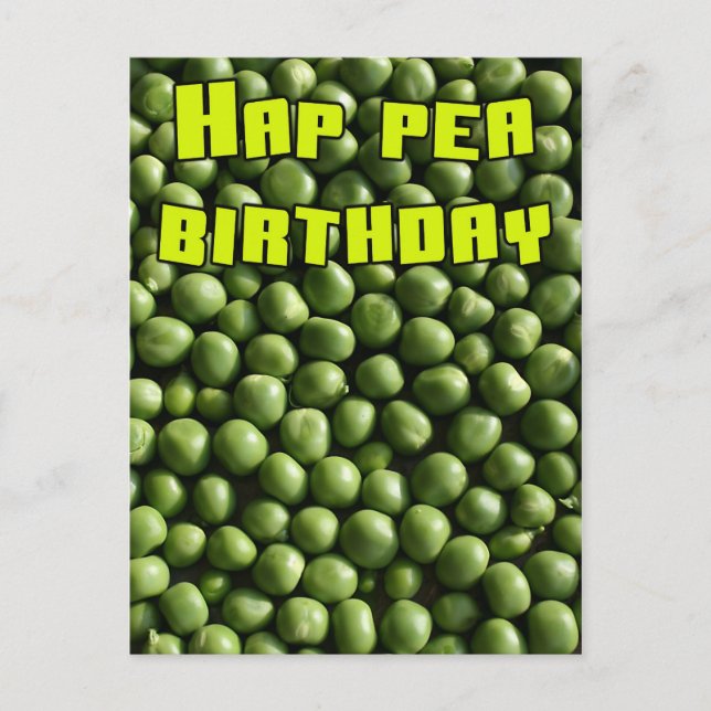 Cartão Postal Hap Pea Birthday (Frente)