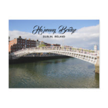 Cartão postal Ha'penny Bridge Dublin Irlanda