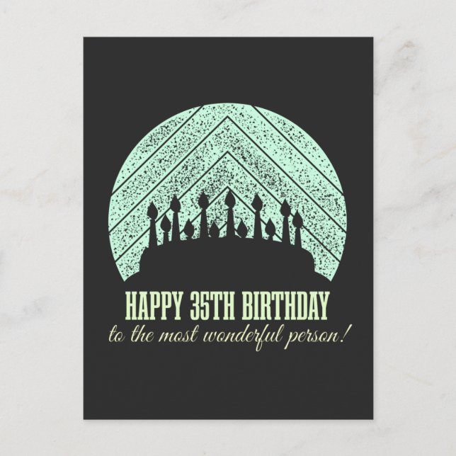 Cartão Postal Happy 35th birthday to the most wonderful person (Frente)