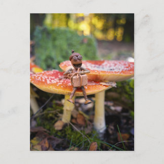 Cartão Postal Happy Acorn Elf Birthday Greeting Card