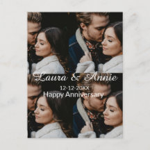 Happy anniversary photo collage name date simple w