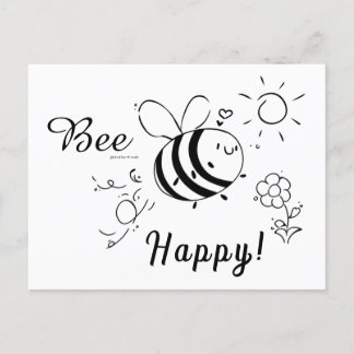 Cartão Postal Happy Bee Postcard