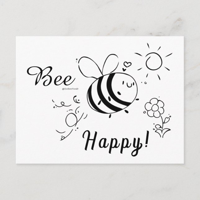 Cartão Postal Happy Bee Postcard (Frente)