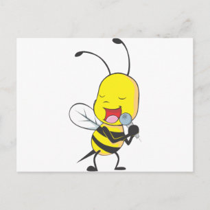 Cartão Postal Happy Bee Singing