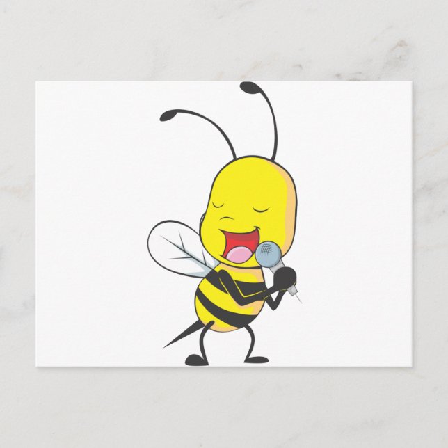Cartão Postal Happy Bee Singing (Frente)