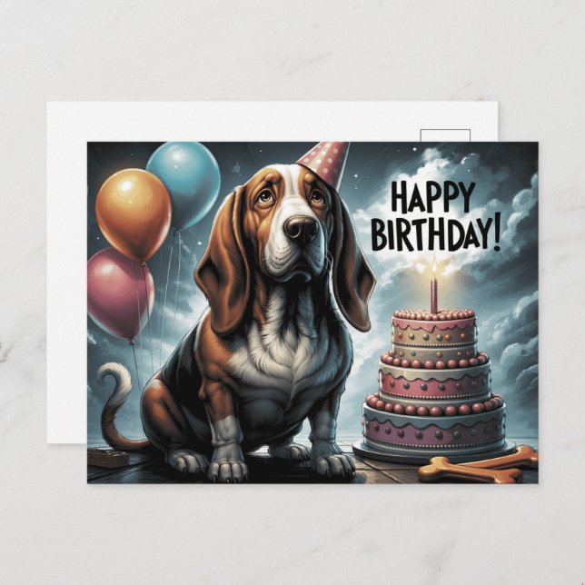 Cartão Postal Happy Birthday 2026 Postcards Dog -2 (Frente/Verso)