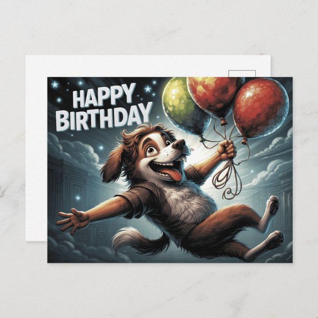 Cartão Postal Happy Birthday 2026 Postcards Dog -3 (Frente/Verso)