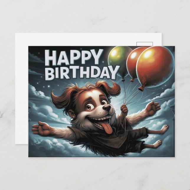 Cartão Postal Happy Birthday 2026 Postcards Dog -5 (Frente/Verso)