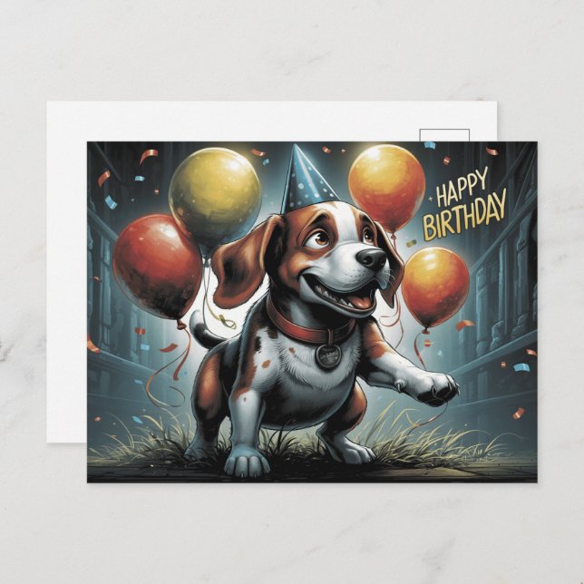 Cartão Postal Happy Birthday 2026 Postcards Dog -8 (Frente/Verso)