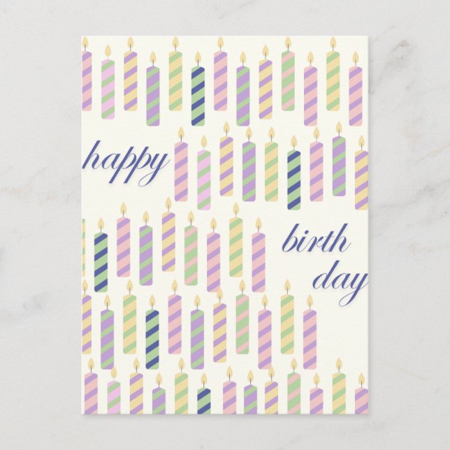 Cartão Postal happy birthday candles (Frente)