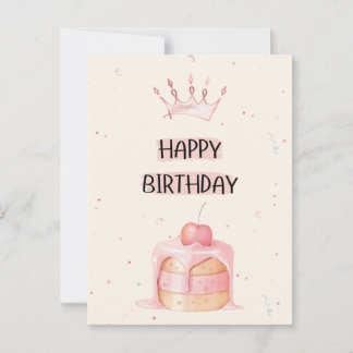 Cartão Postal Happy Birthday Card with Cake