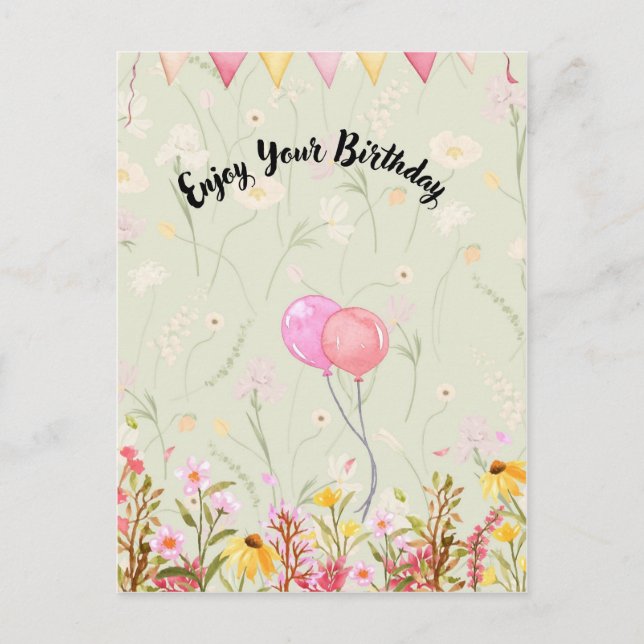 Cartão Postal Happy Birthday Celebration (Frente)