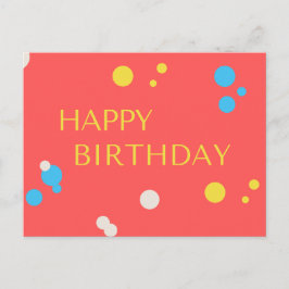 Cartão Postal Happy Birthday Confetti