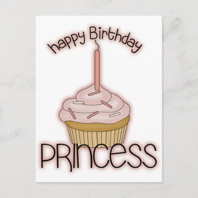 Cartão Postal Happy Birthday Princess (Frente)