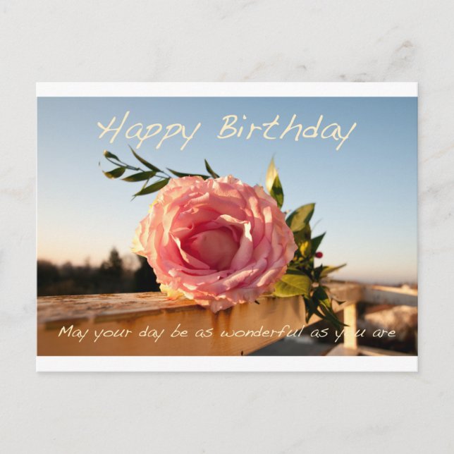 Cartão Postal Happy Birthday Rose  (Frente)