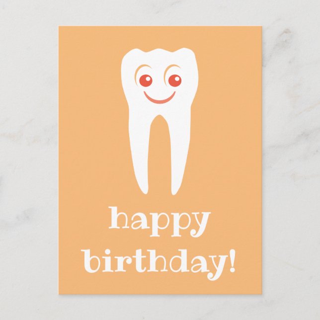 Cartão Postal happy birthday smiles tooth postcard (Frente)