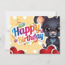 Cartão Postal Happy birthday! souris