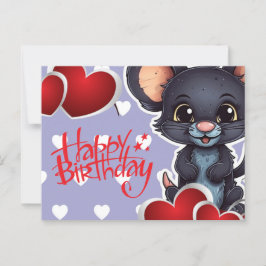 Cartão Postal Happy birthday! souris