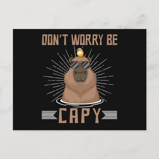 Cartão Postal Happy Capybara Lover Rodent Animal (Frente)