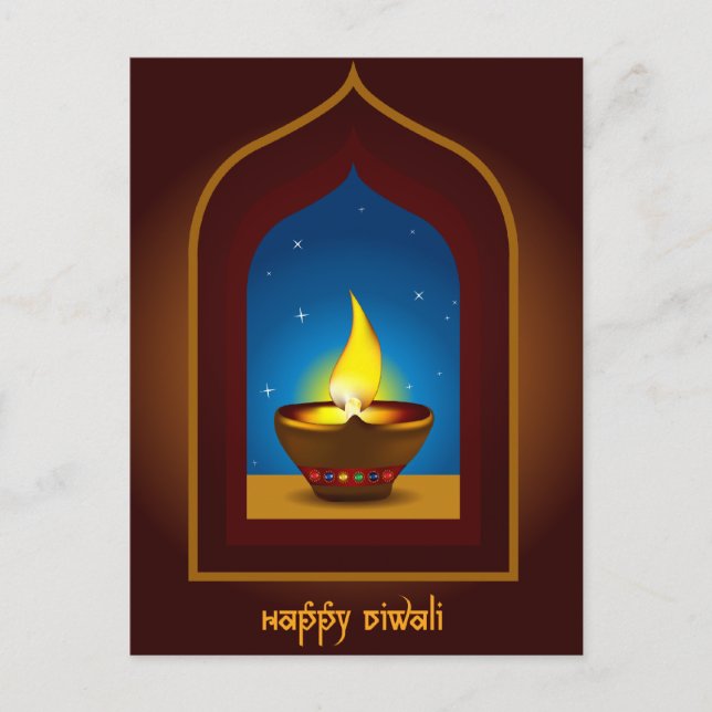 Cartão Postal Happy Diwali (Frente)