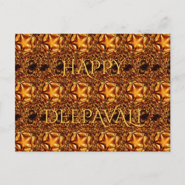 Cartão Postal Happy Diwali saudando Dourada estrela brilhante de (Frente)