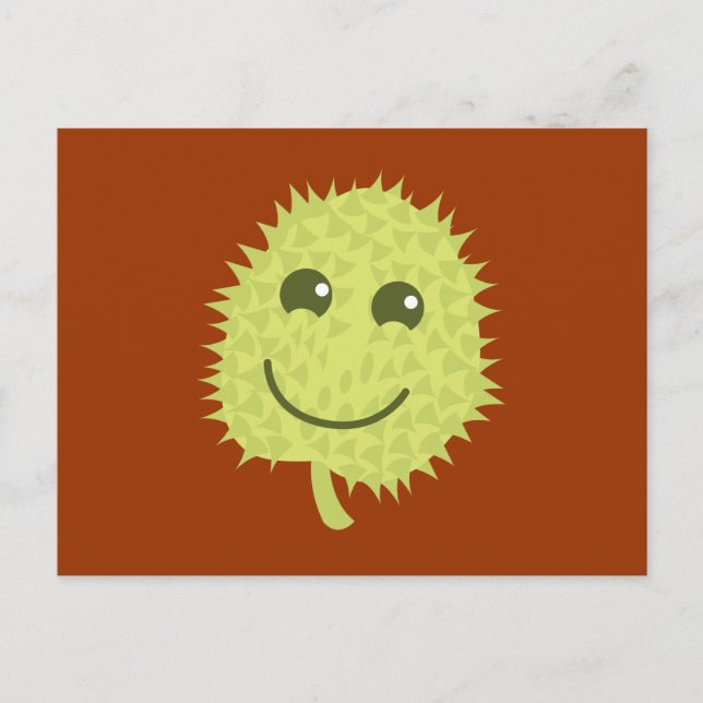 Cartão Postal Happy Durian fruta (Frente)
