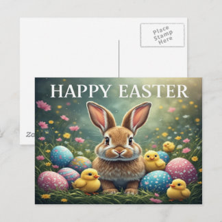 Cartão Postal Happy Easter Bunny Postcard