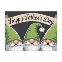 Happy Father's Day" Green Gnome Trio