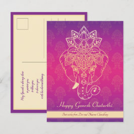Cartão Postal Happy Ganesh Chaturthi, texto próprio, Cartão-post