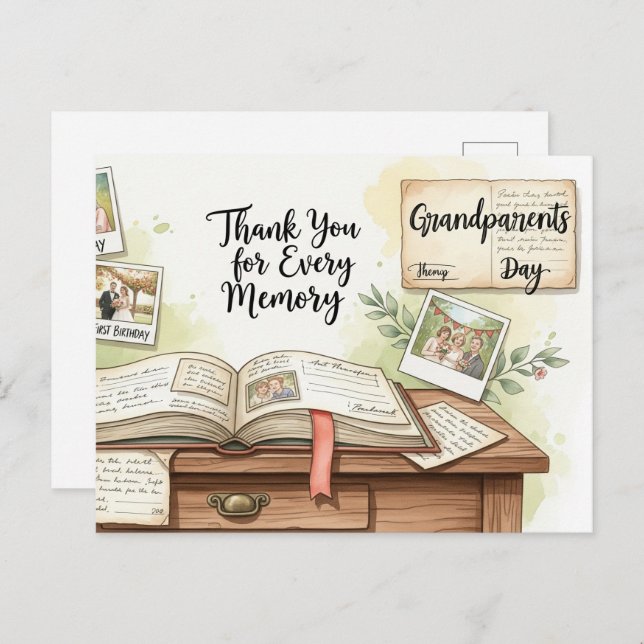 Cartão Postal Happy grandparents day postcard (Frente/Verso)