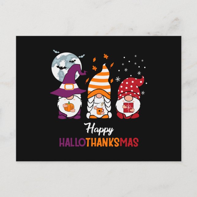 Cartão Postal Happy Hallothanksmas (Frente)