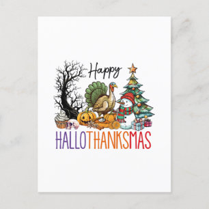Cartão Postal Happy Hallothanksmas Clipart