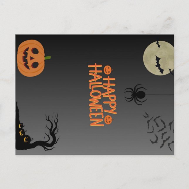 Cartão Postal Happy Halloween Black (Frente)