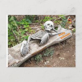 Cartão Postal Happy Halloween Skelett