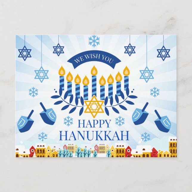Cartão Postal Happy Hanukkah (Frente)
