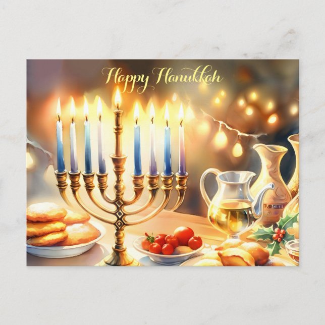 Cartão Postal Happy Hanukkah (Frente)